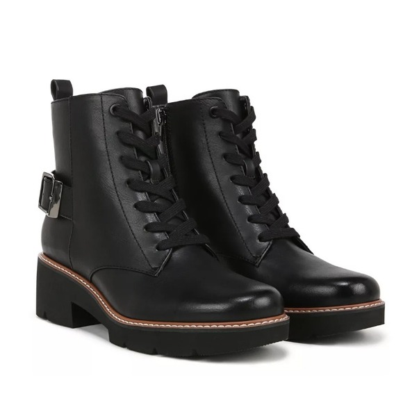 Naturalizer Womens Cabaret Bootie Black Lace Up Ankle Boots Size 11M NEW - Picture 1 of 7